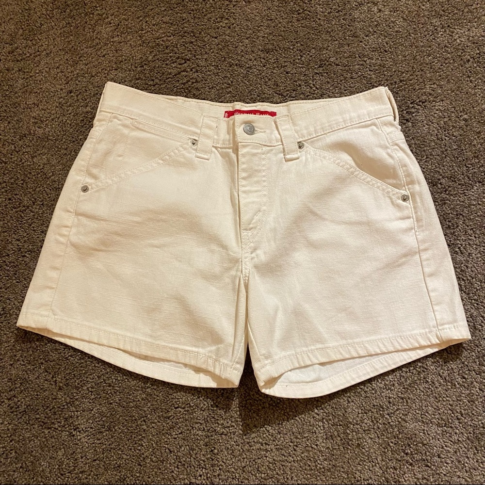 White Levi shorts